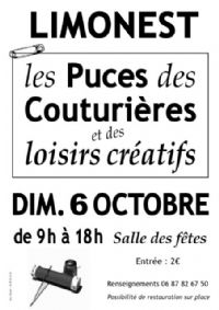 Les puces des couturières et loisirs créatifs. Le dimanche 6 octobre 2013 à Limonest. Rhone. 